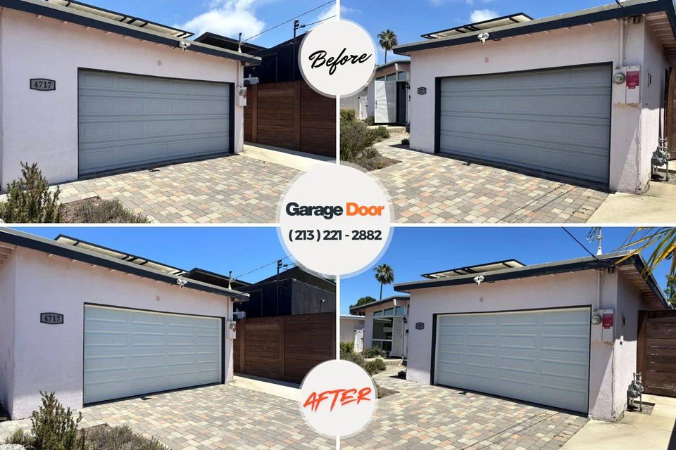 Before and after: garage door repair Dixon, CA